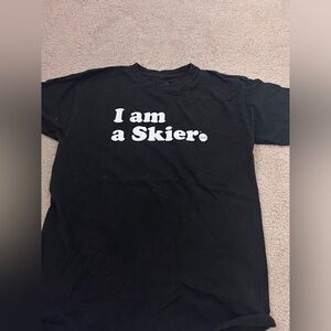 Black Graphic Tee - I am a Skier